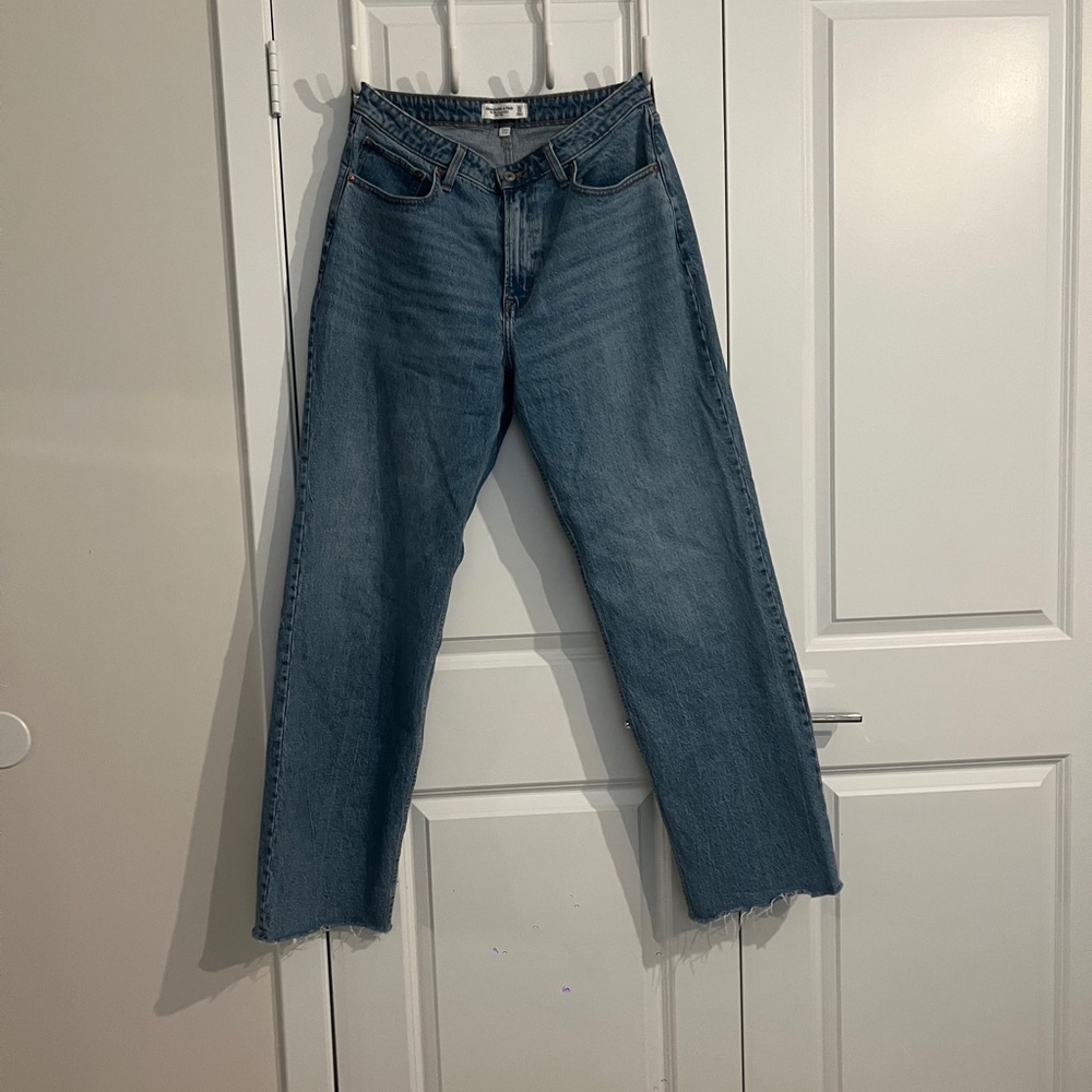 Abercrombie & Fitch Blue Flare Wide Leg Jeans